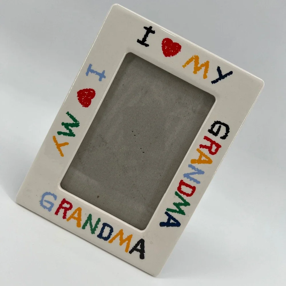 I Love My Grandma Picture Frame 4x6 Ceramic Home Decor Display Photo Gift‎